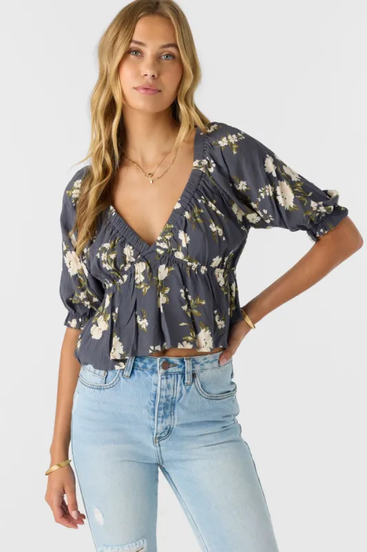 CRISELLA KENDRA FLORAL BLOUSON TOP sold by O'Neill