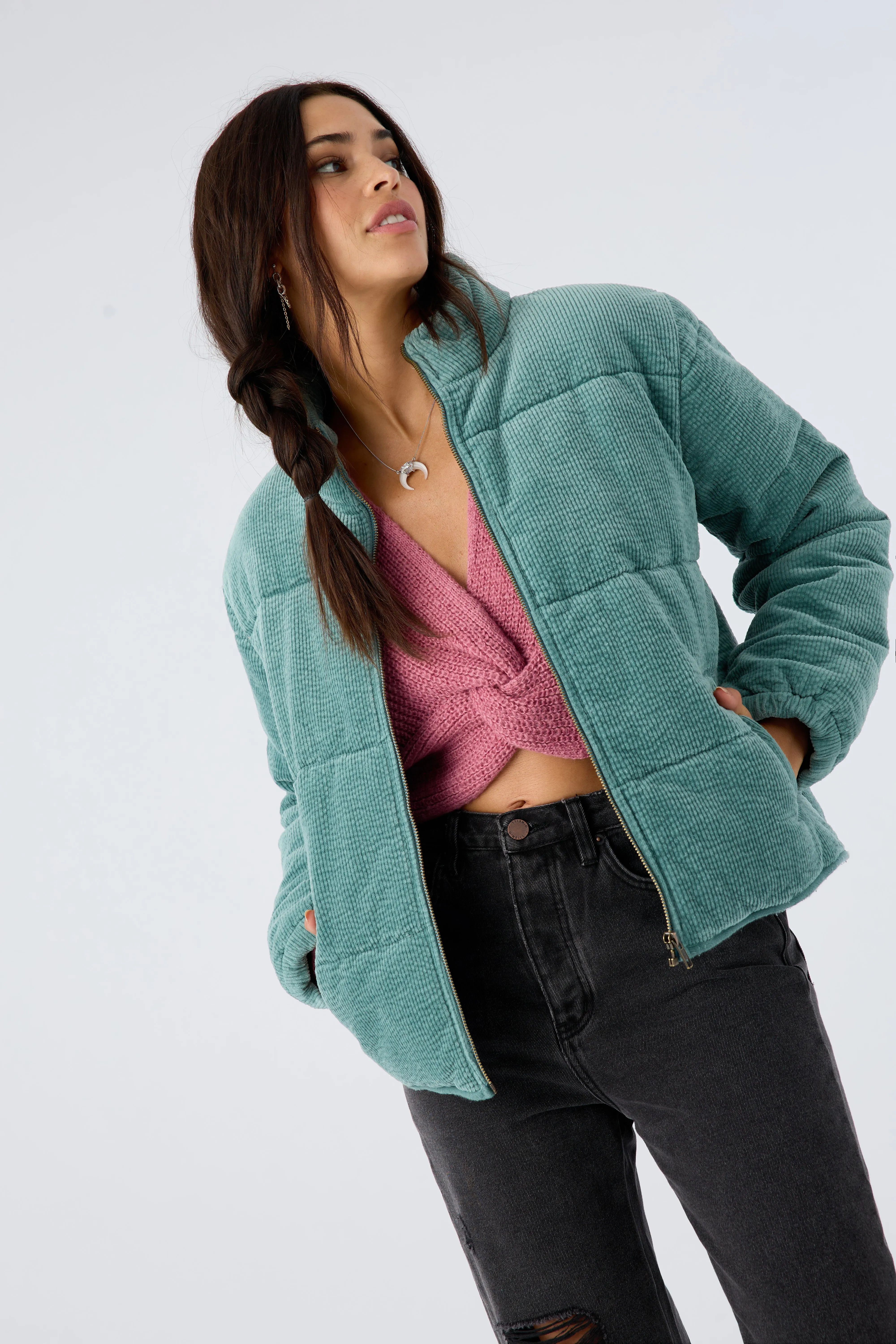 NOVAH CORDUROY QUILTED ZIP JACKET sold by O'Neill