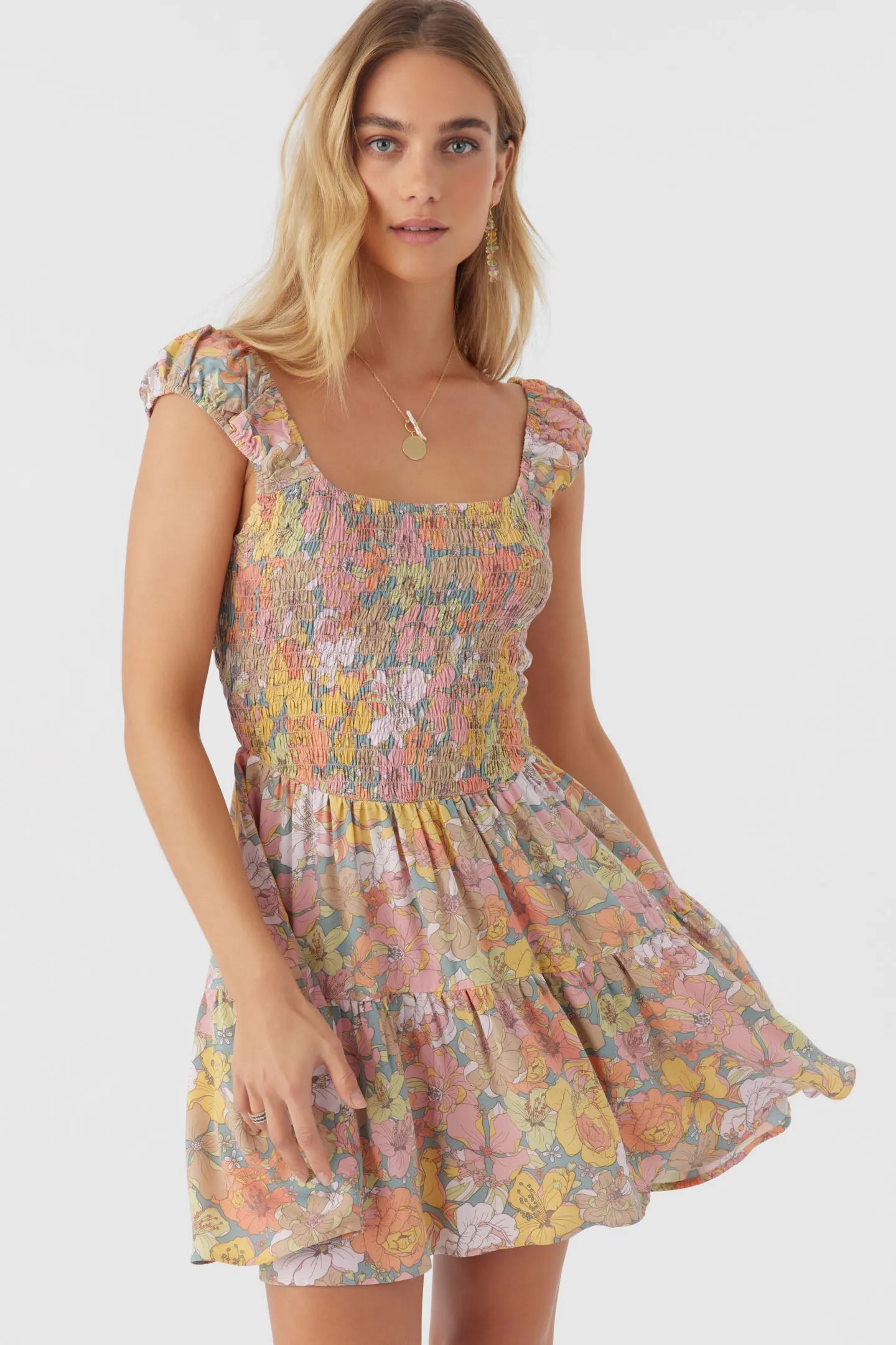 ADELLE JANIS FLORAL SMOCKED DRESS sold by O'Neill product image thumbnail 5