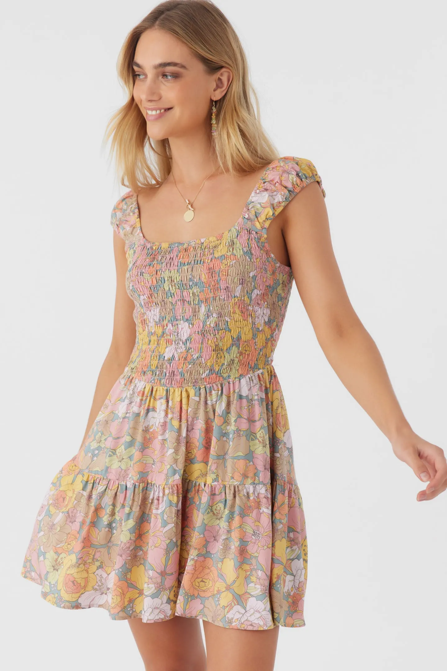 ADELLE JANIS FLORAL SMOCKED DRESS sold by O'Neill product image thumbnail 2