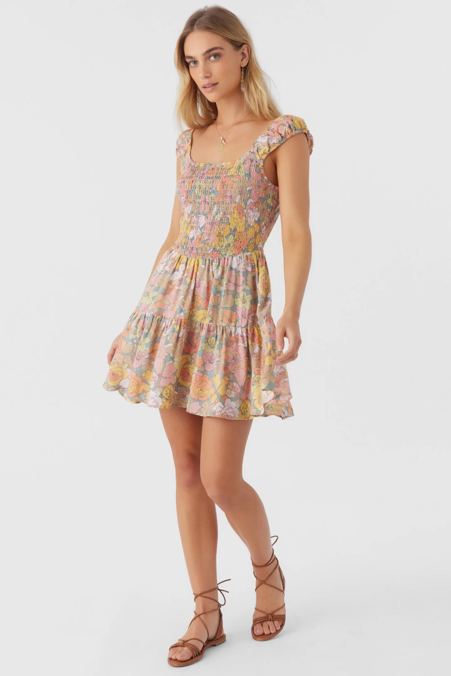 ADELLE JANIS FLORAL SMOCKED DRESS sold by O'Neill product image thumbnail 3