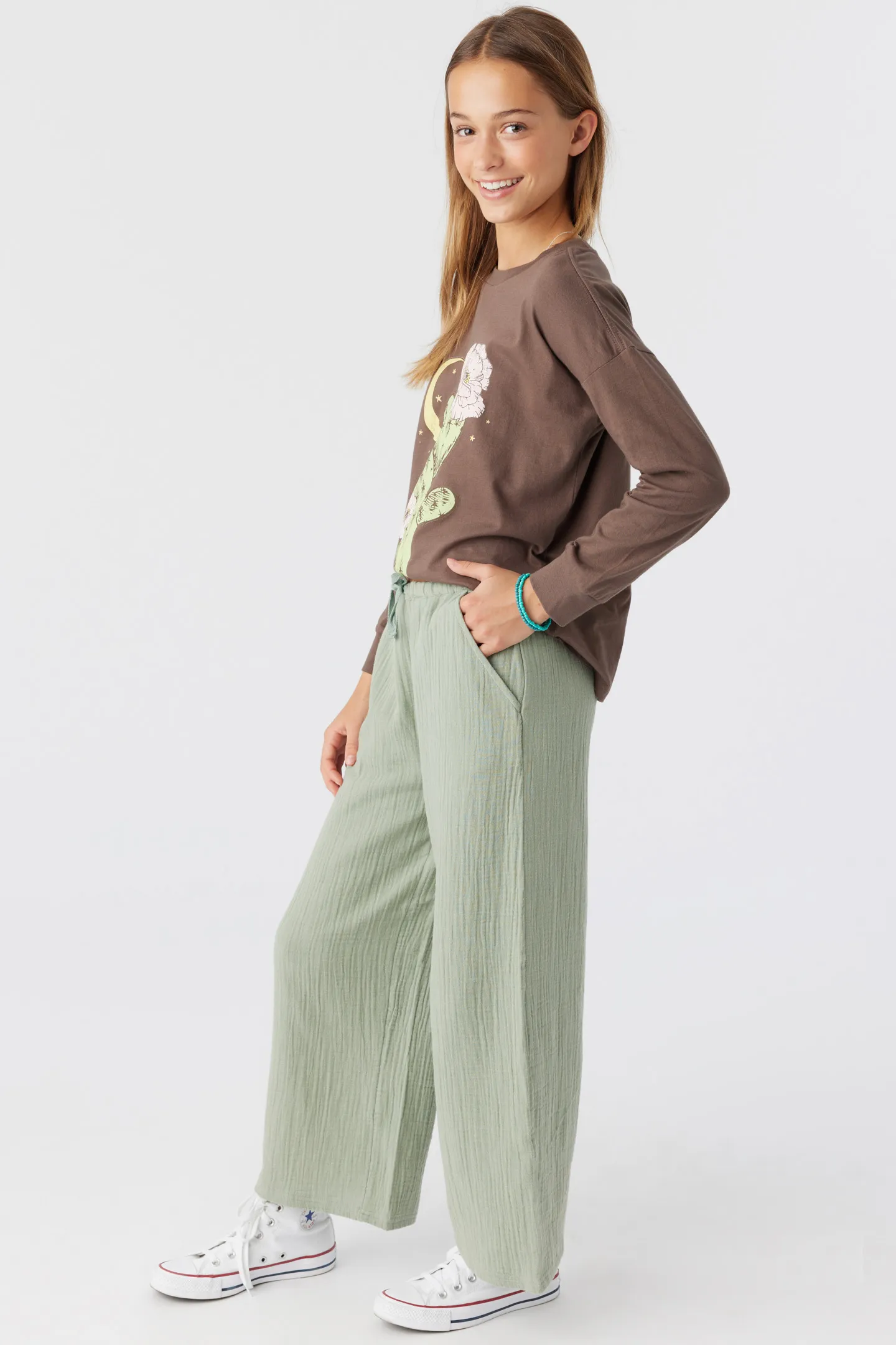 GIRL'S BRENDITA CRINKLE DOUBLE GAUZE PANTS sold by O'Neill product image thumbnail 3