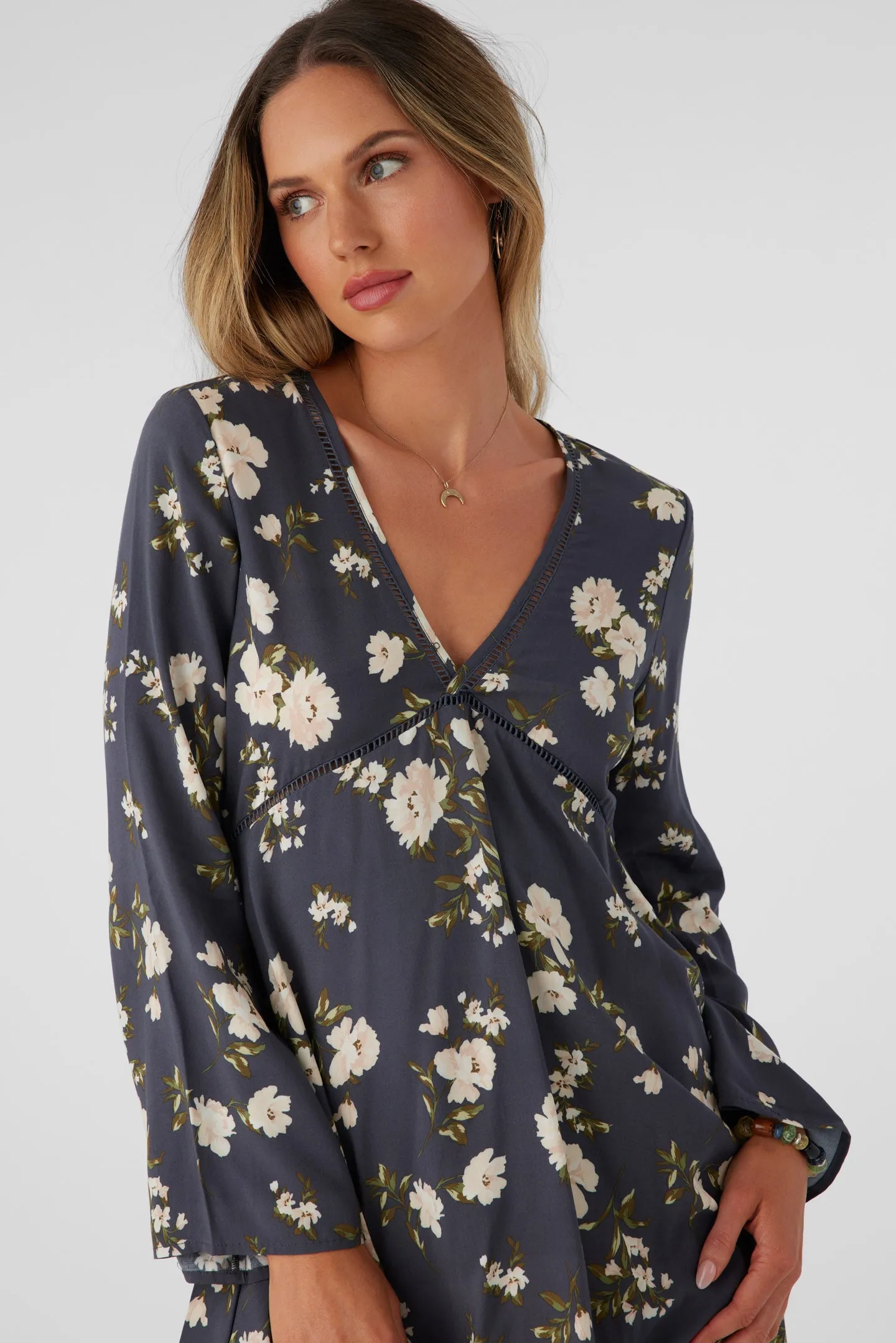 STEVIE KENDRA FLORAL LONG SLEEVE MINI DRESS sold by O'Neill product image thumbnail 4
