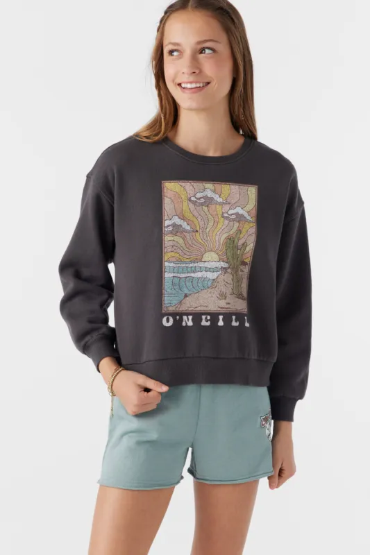 GIRL'S ANA CREW NECK FLEECE PULLOVER sold by O'Neill