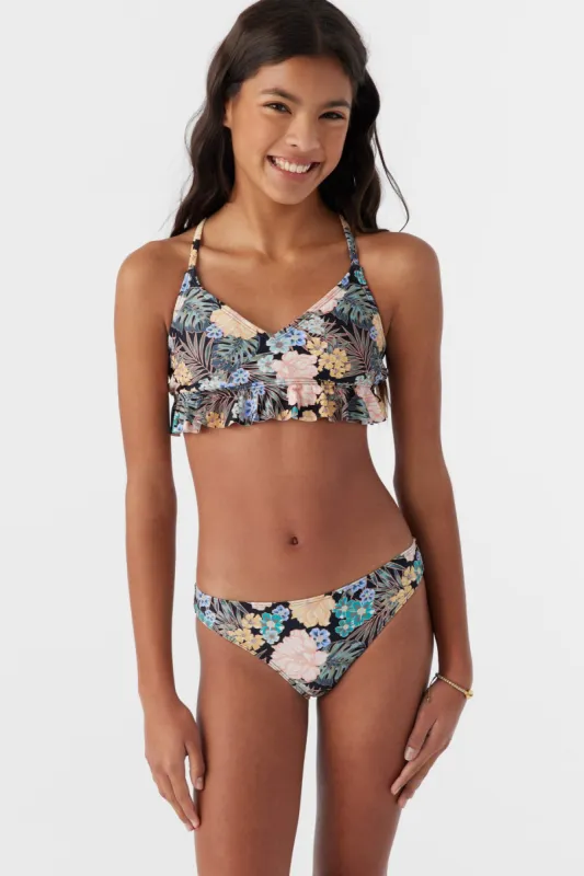 GIRL'S MACAW TROPICAL PEPLUM TRI TOP SET sold by O'Neill