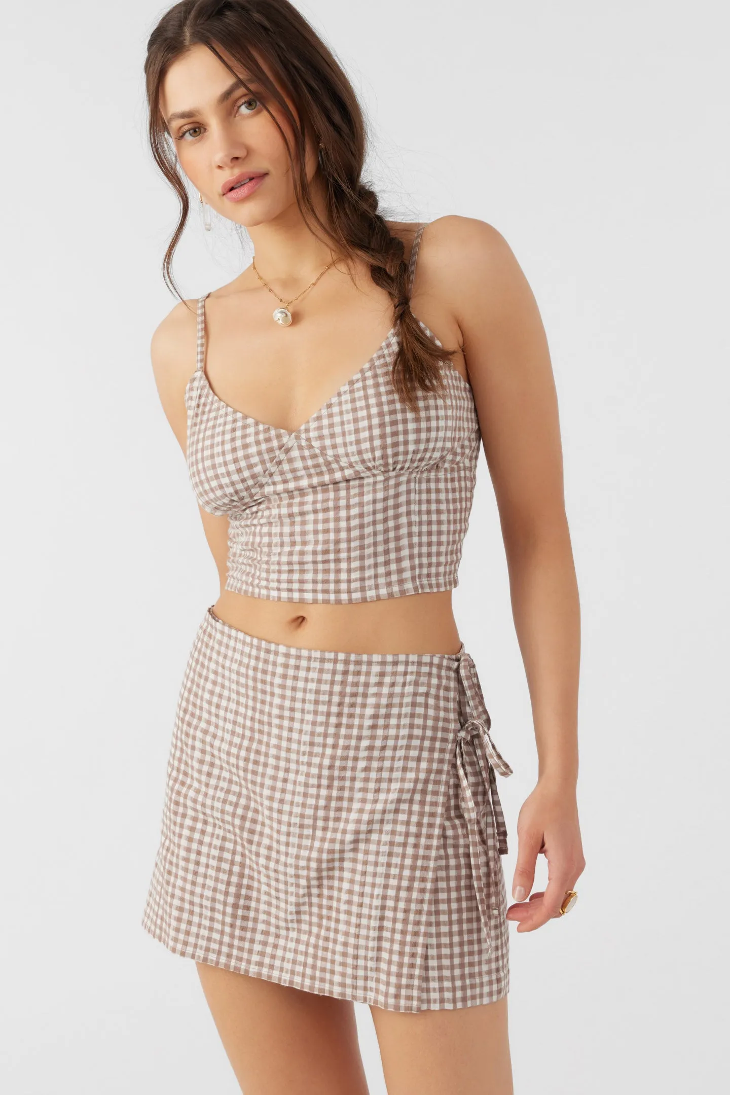 ARLI CECE GINGHAM SKIRT sold by O'Neill product image thumbnail 2