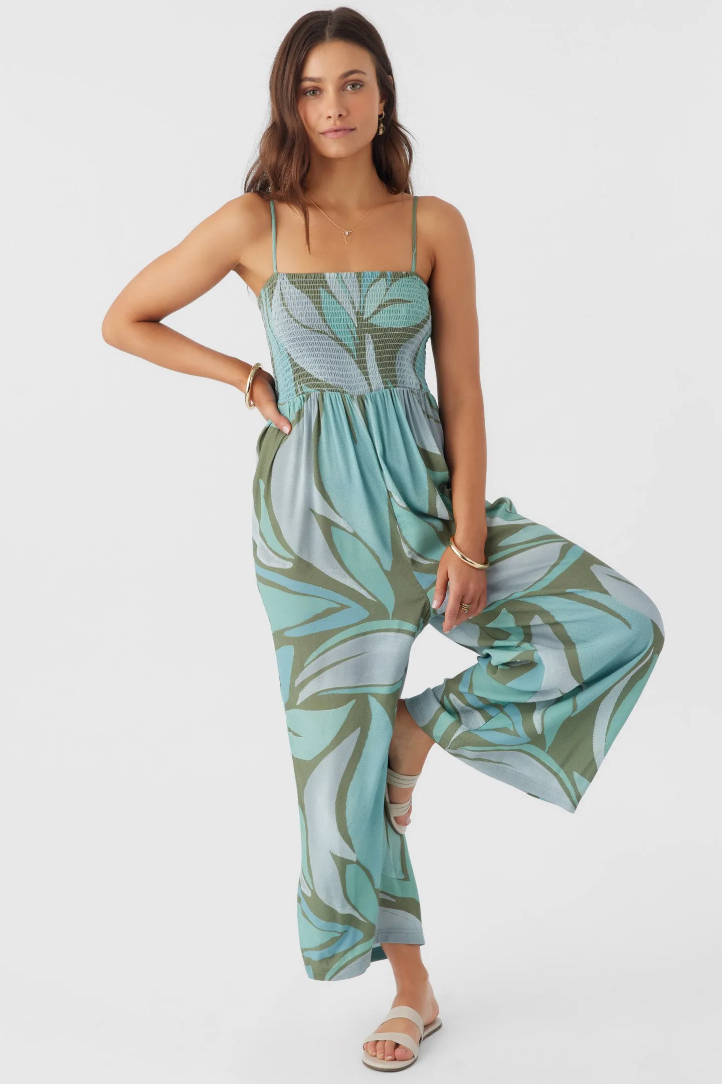 CADE LORETA PRINT SMOCKED JUMPSUIT sold by O'Neill product image thumbnail 3