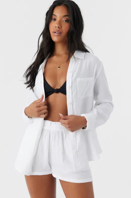 LENI CRINKLE DOUBLE GAUZE BUTTON DOWN SHIRT sold by O'Neill