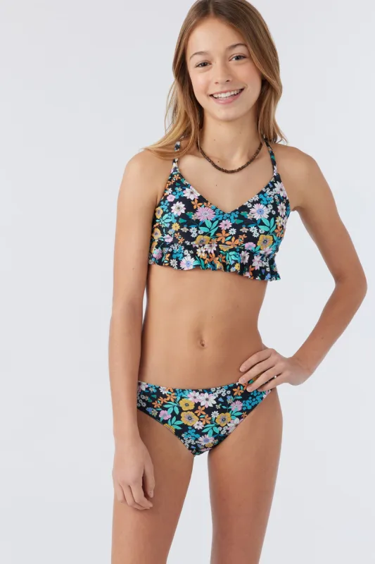 GIRL'S TATUM PEPLUM TRIANGLE SWIM SET sold by O'Neill