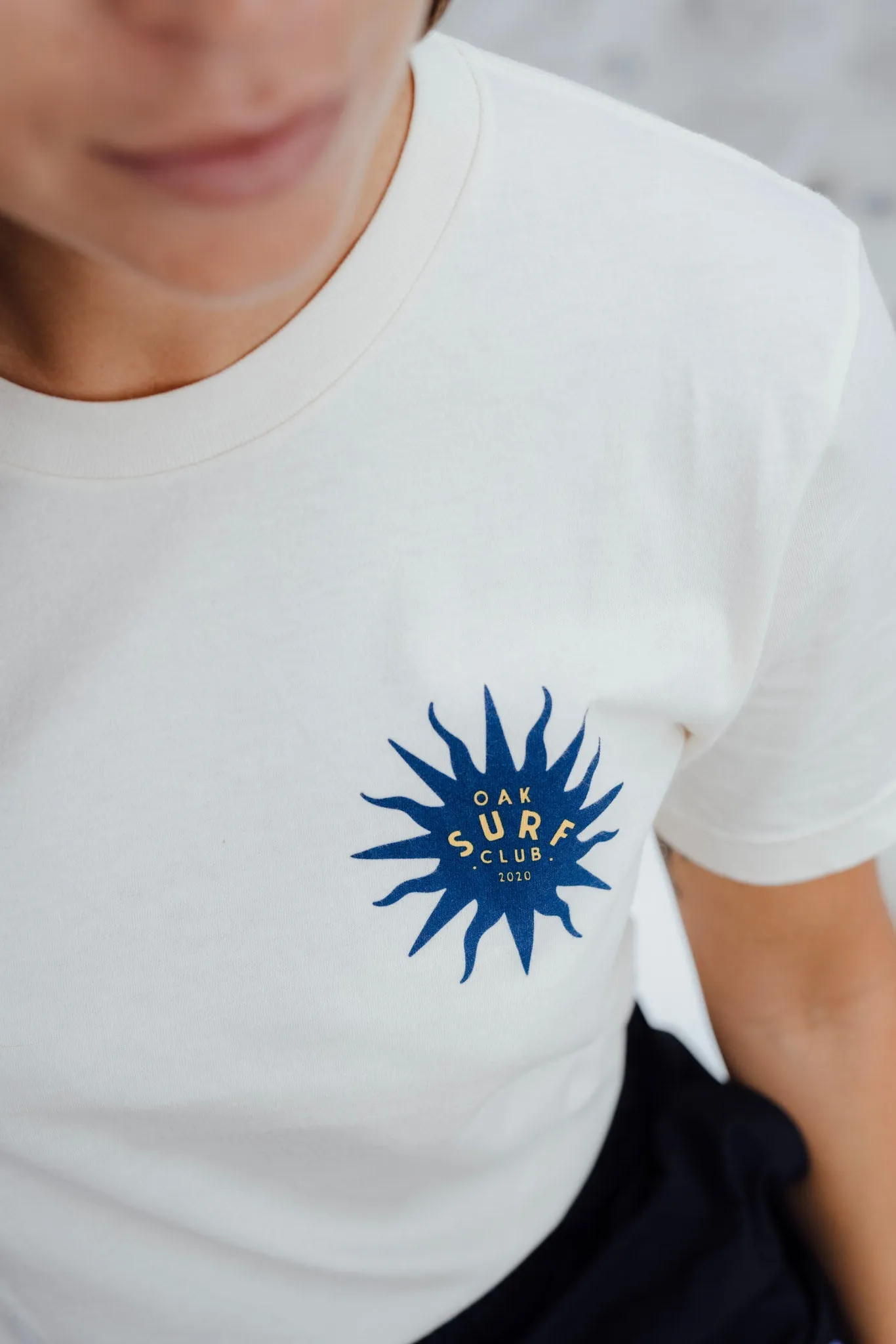 OAK SURF CLUB UNISEX SUN TEE - NATURAL W/BLUE SUN sold by OAK product image thumbnail 3