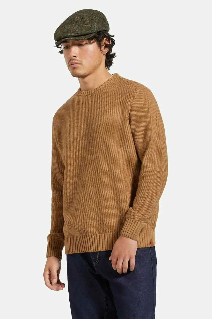 BRIXTON JACQUES WAFFLE KNIT SWEATER - TIGER'S EYE sold by OAK