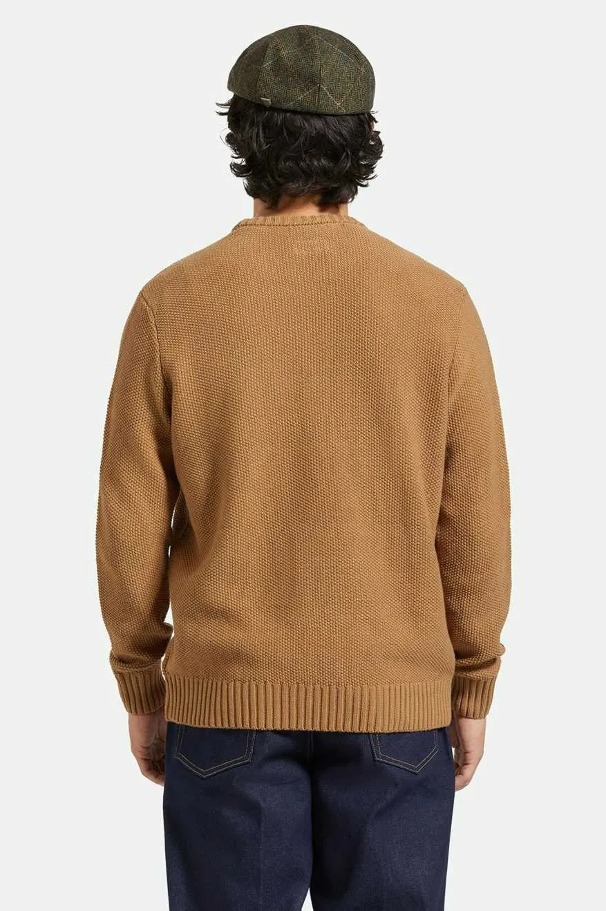 BRIXTON JACQUES WAFFLE KNIT SWEATER - TIGER'S EYE sold by OAK product image thumbnail 2