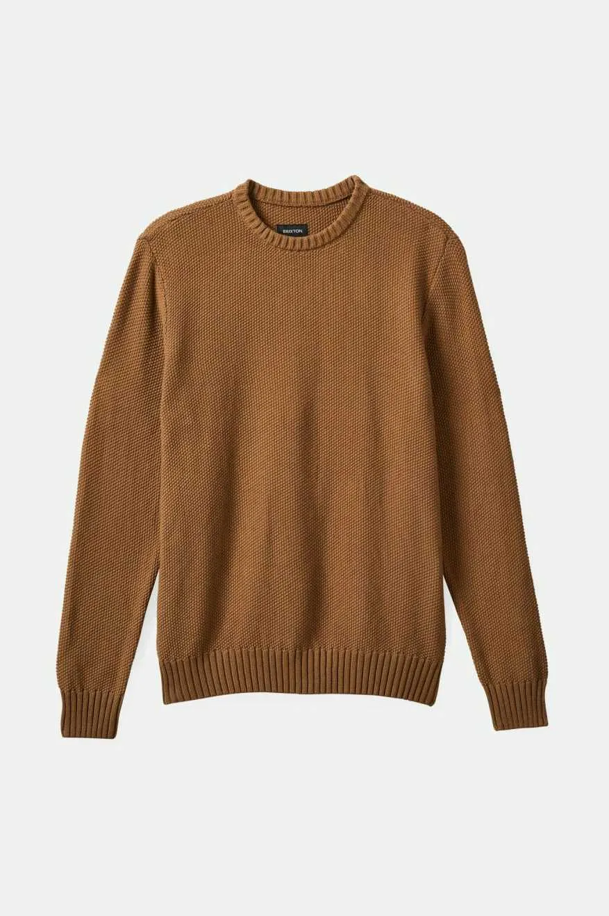 BRIXTON JACQUES WAFFLE KNIT SWEATER - TIGER'S EYE sold by OAK product image thumbnail 3