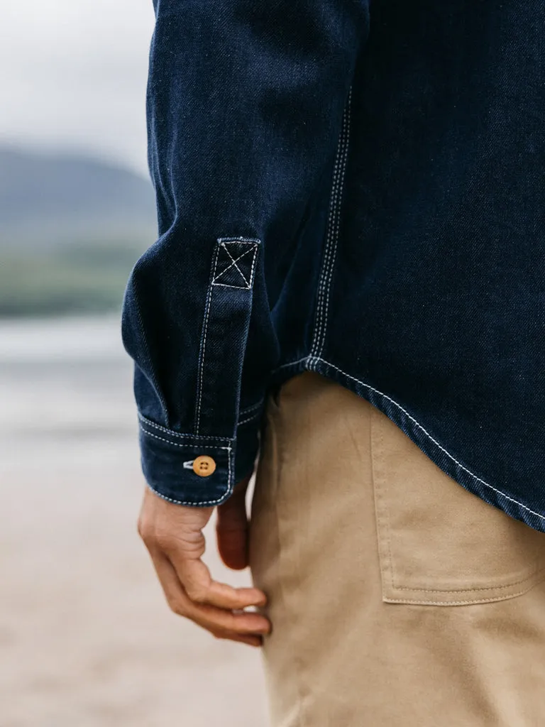 FINISTERRE EDDYSTONE DENIM SHIRT - WASHED DENIM sold by OAK product image thumbnail 5