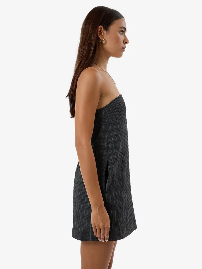 THRILLS COLBY STRAPLESS DRESS - CHARCOAL PINSTRIPE sold by OAK product image thumbnail 5