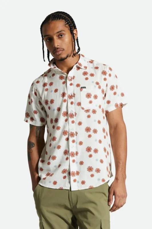 BRIXTON CHARTER SLUB S/S WOVEN SHIRT - OFF WHITE SOL sold by OAK