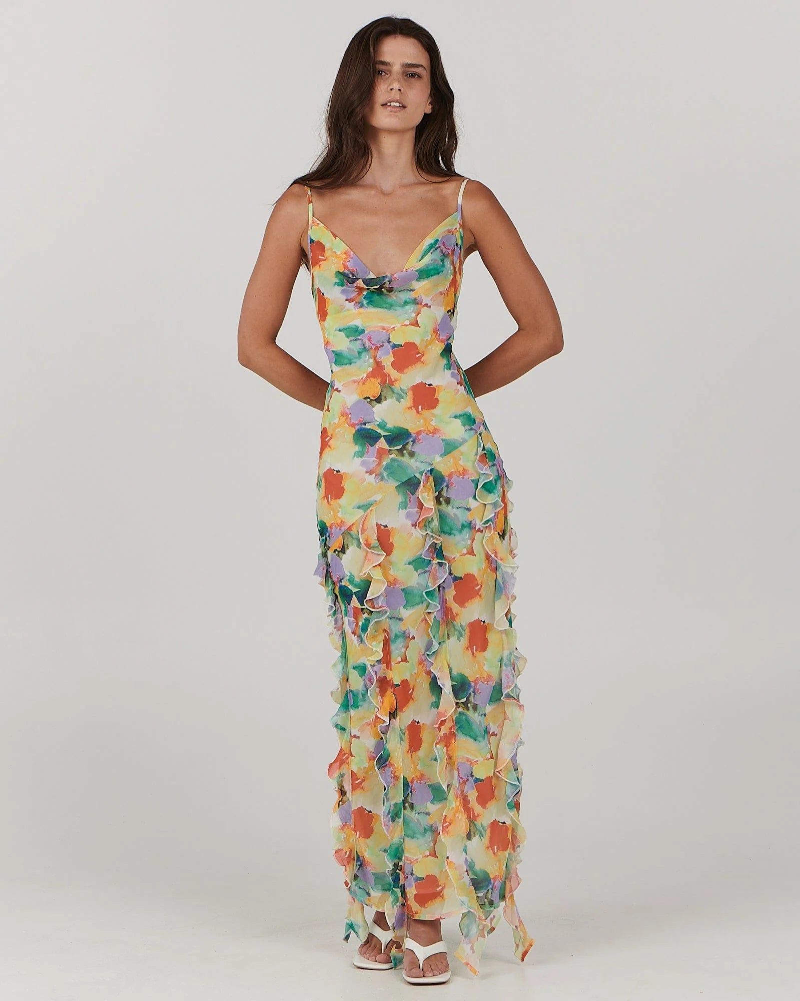 charlie holiday cheyenne maxi dress CHARLIE HOLIDAY CHEYENNE MAXI DRESS - FLORAL TANGO