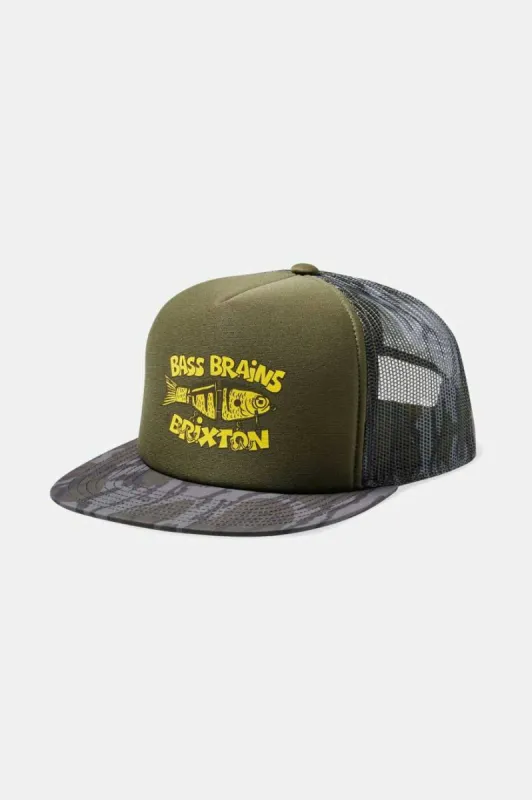 BRIXTON BASS BRAINS BAIT HP TRUCKER HAT - BB CAMO sold by OAK