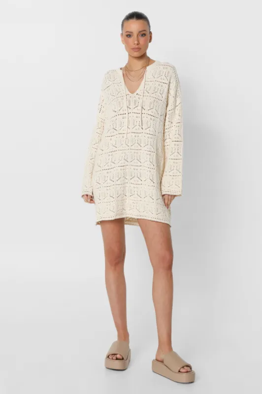 LOST IN LUNAR ASHA LONG SLEEVE DRESS - CREAM sold by OAK