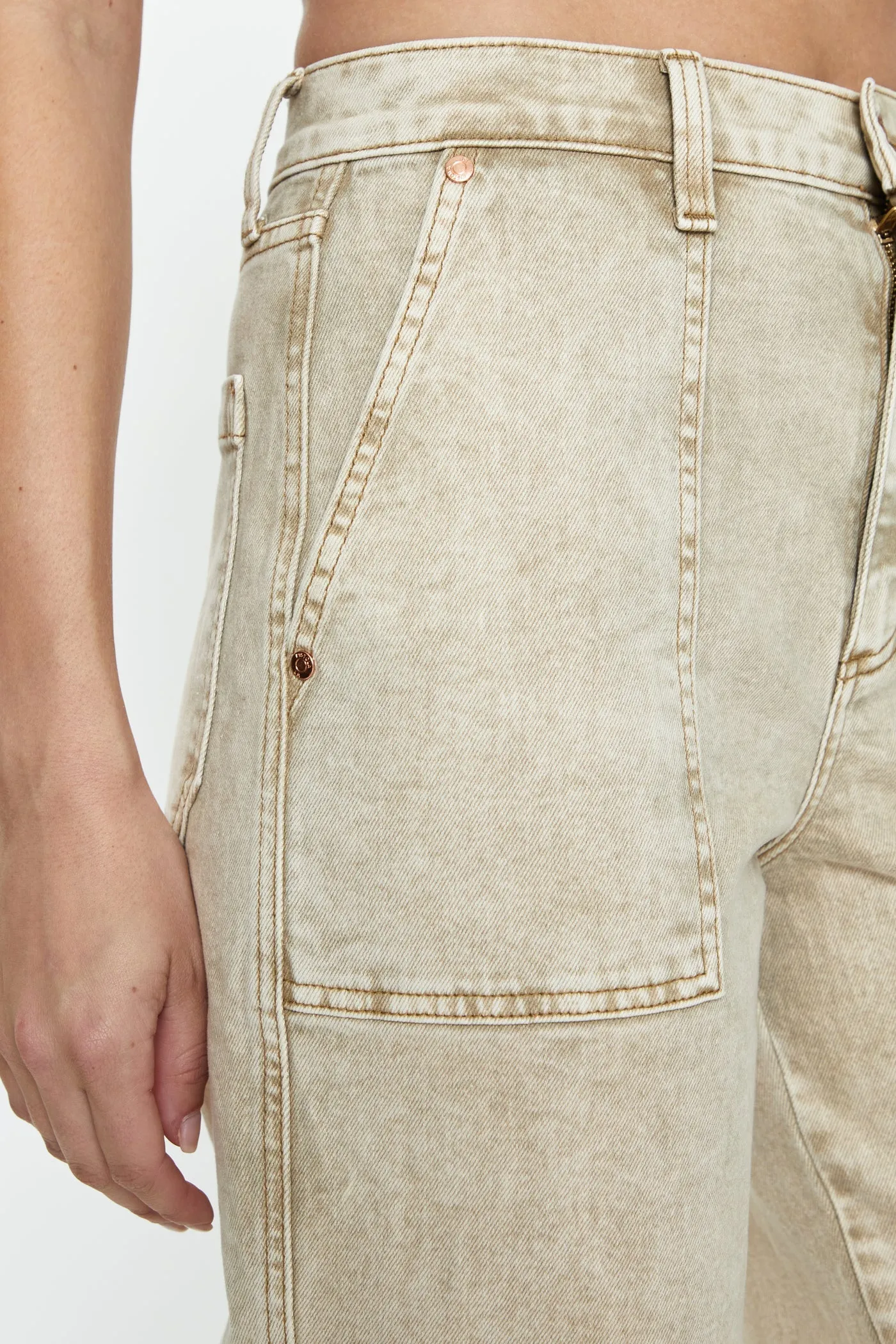 PISTOLA TURNER SUPER HIGH RISE BARREL PANT - FAWN sold by OAK product image thumbnail 2