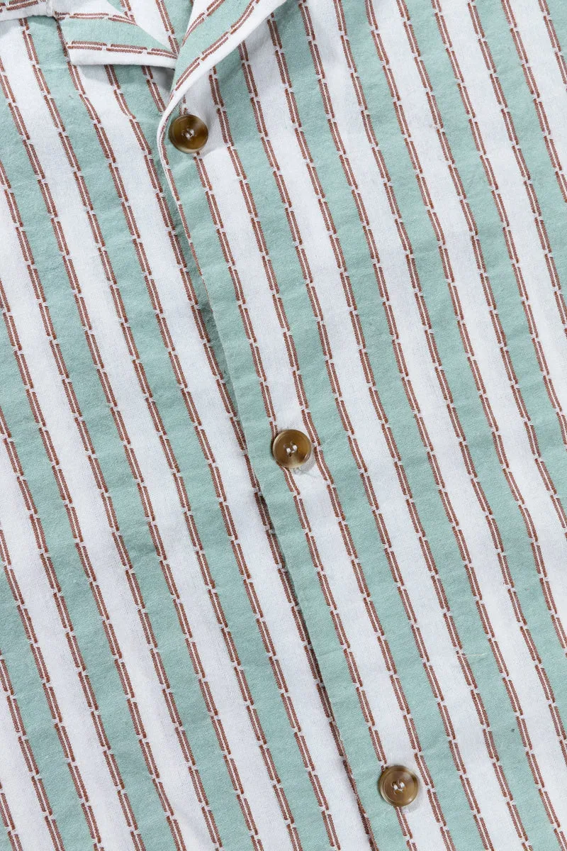 RHYTHM VACATION STRIPE SS SHIRT - SEA GREEN sold by OAK product image thumbnail 4