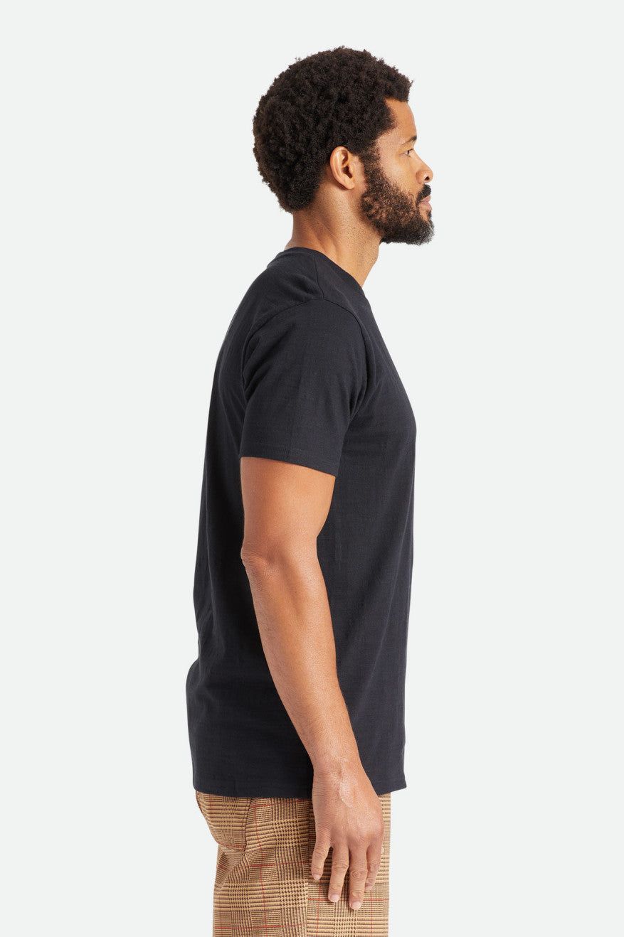 BRIXTON BASIC SLUB S/S PKT TEE - BLACK sold by OAK product image thumbnail 2