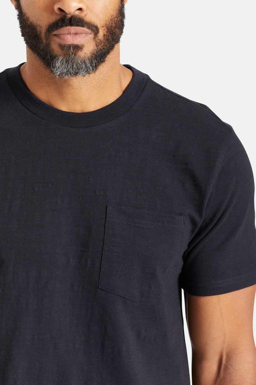 BRIXTON BASIC SLUB S/S PKT TEE - BLACK sold by OAK product image thumbnail 4