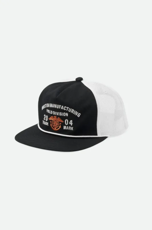 BRIXTON DIVISION MP TRUCKER HAT - BLACK sold by OAK