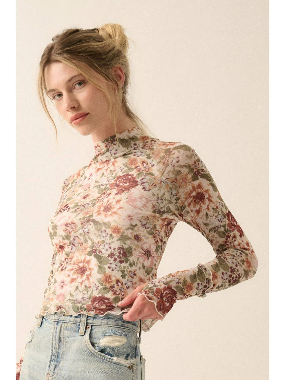 FLORAL MESH TOP sold by OAK product image thumbnail 2
