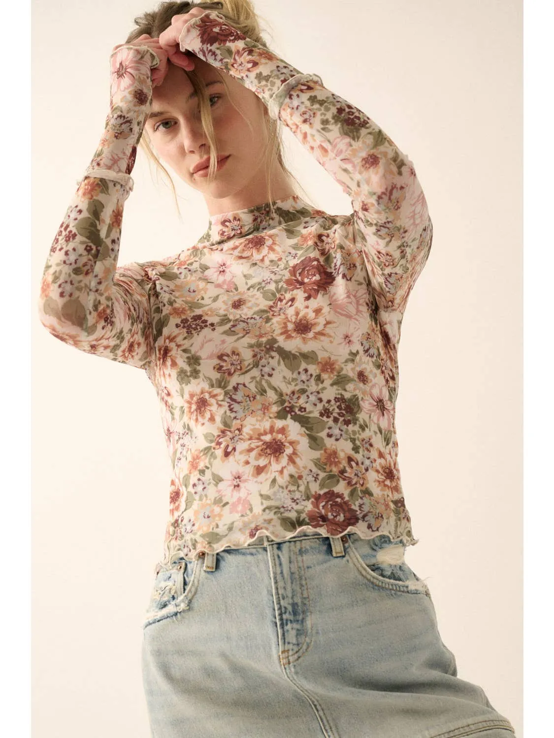 FLORAL MESH TOP sold by OAK product image thumbnail 3
