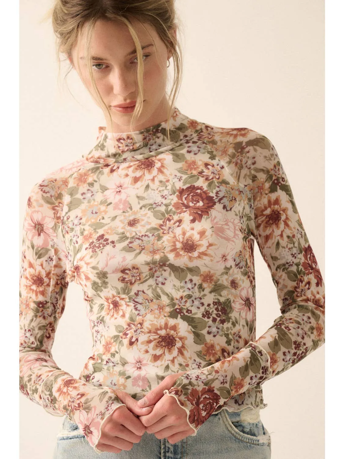 FLORAL MESH TOP sold by OAK product image thumbnail 4