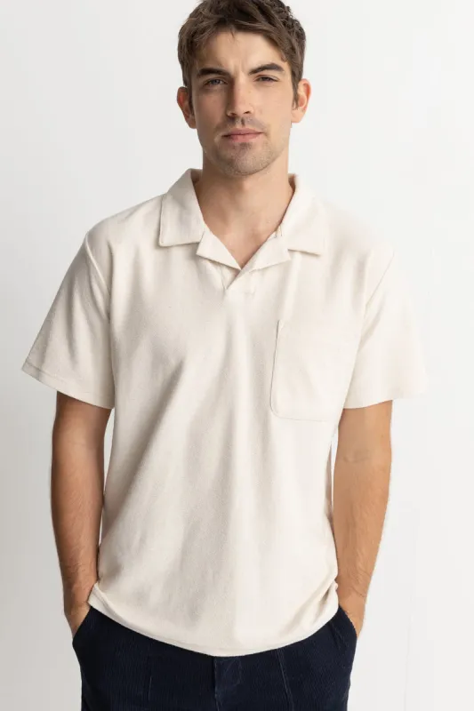 RHYTHM VINTAGE TERRY POLO - NATURAL sold by OAK