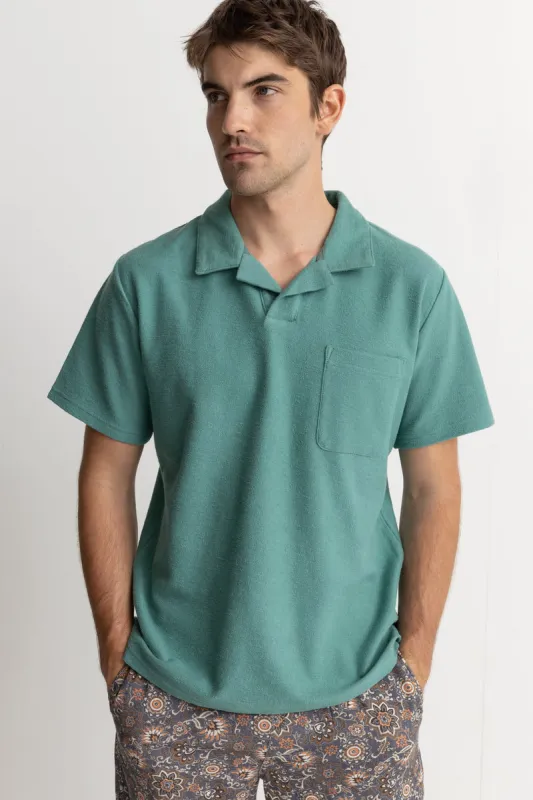 RHYTHM VINTAGE TERRY POLO - TEAL sold by OAK