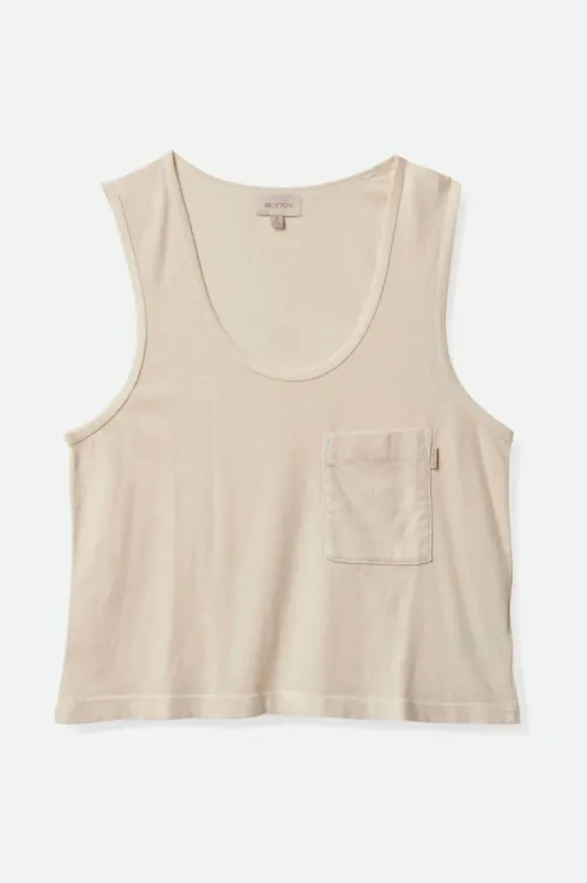 BRIXTON CAREFREE POCKET TANK - WHITECAP sold by OAK