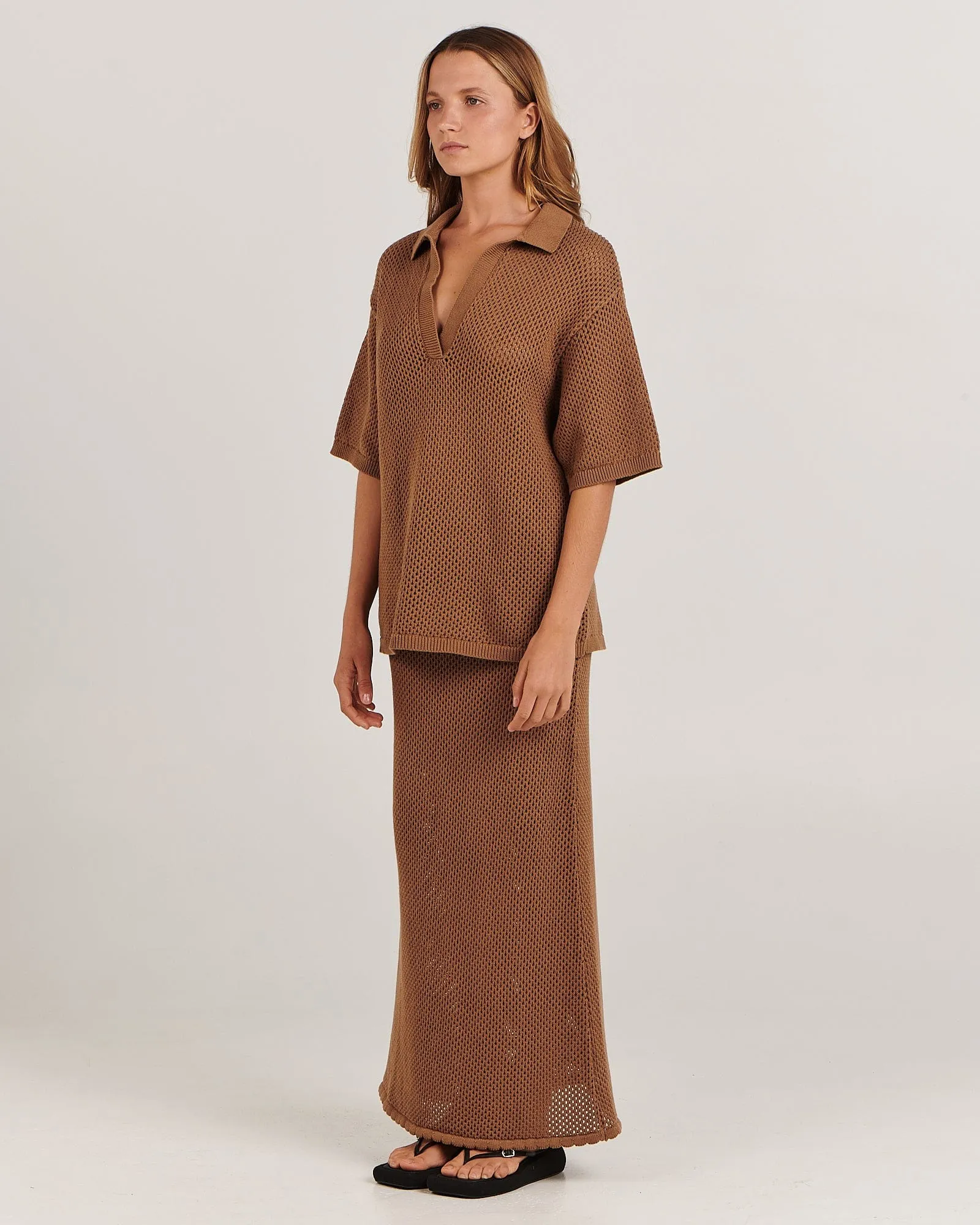 CHARLIE HOLIDAY SARAH MAXI SKIRT - BROWN sold by OAK product image thumbnail 4