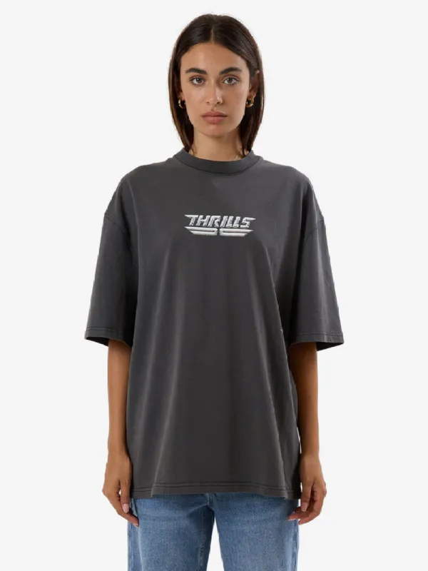 THRILLS HIGH SHINE OVERSIZED TEE - MERCH BLACK sold by OAK