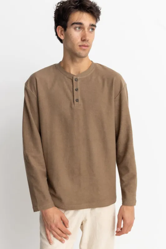 RHYTHM VINTAGE TERRY LS HENLEY - OAK sold by OAK