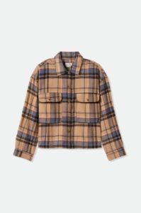 BRIXTON BOWERY WOMENS L/S FLANNEL - SESAME/FLINT BLUE sold by OAK