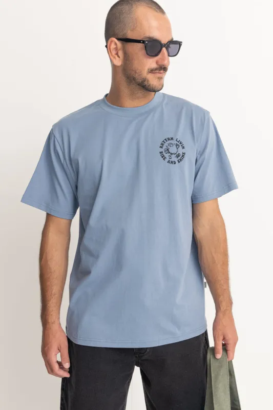 RHYTHM RISE & SHINE SS T-SHIRT - BLUE sold by OAK