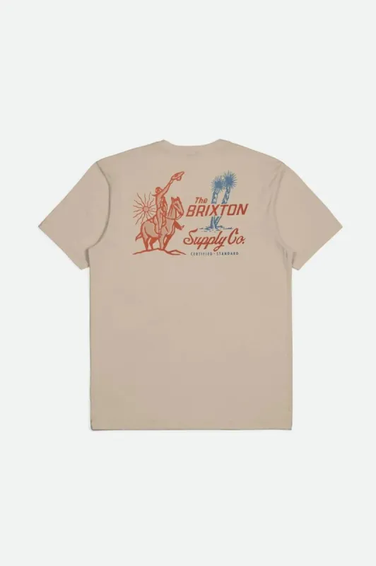 BRIXTON AUSTIN S/S TAILORED TEE - SMOKE GREY sold by OAK