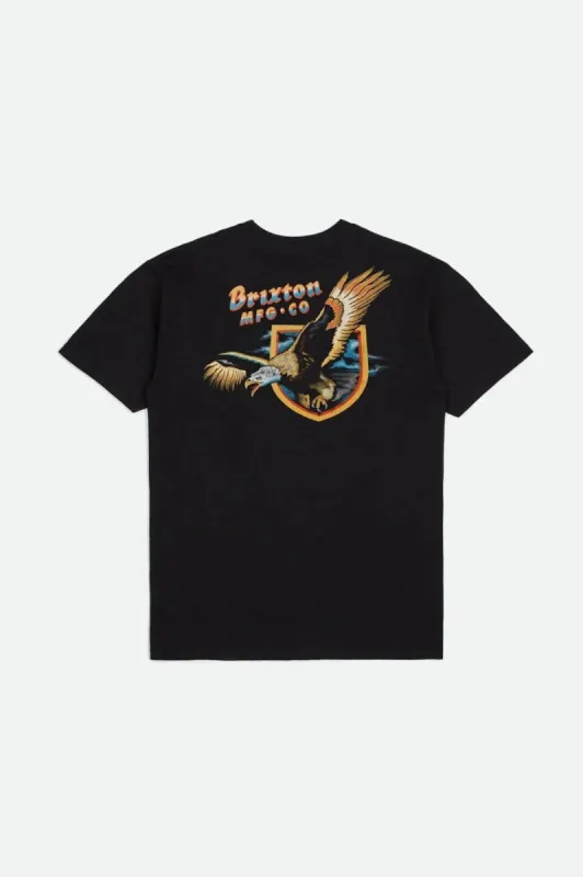 BRIXTON DISTRICT S/S STANDARD TEE - BLACK sold by OAK