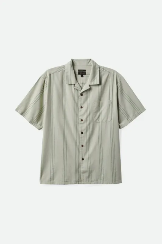 BRIXTON BUNKER RESERVE COOL WEIGHT S/S WOVEN SHIRT - MINERAL GREY sold by OAK