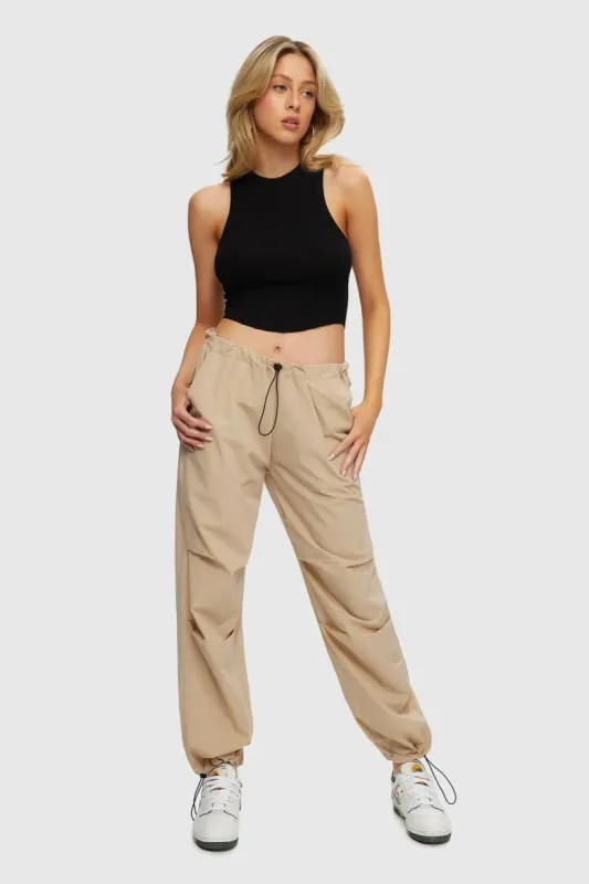 KUWALLA LOW CUT BAGGY PARACHUTE PANT - TOAST sold by OAK