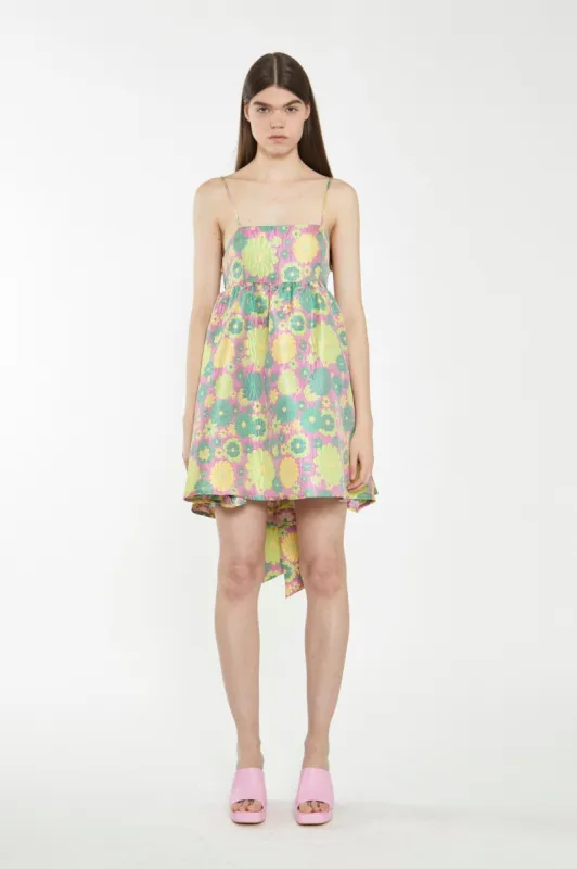 GLAMOROUS 60'S FLORAL JACQUARD DRESS - PINK sold by OAK