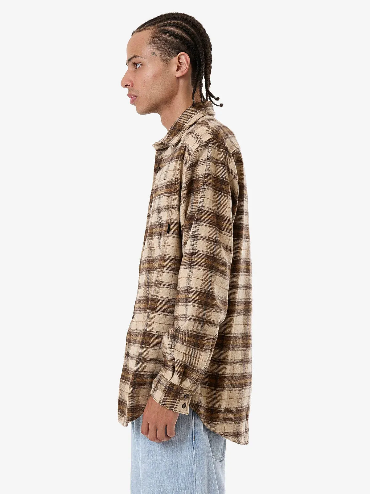 THRILLS BARRIO FLANNEL SHIRT- WREN sold by OAK product image thumbnail 4