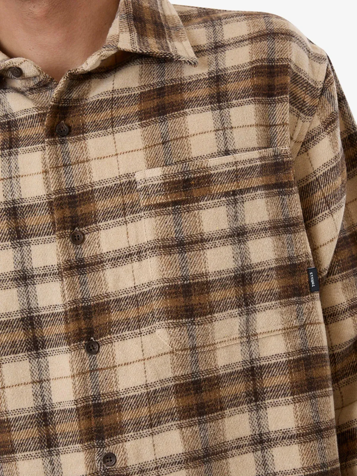 THRILLS BARRIO FLANNEL SHIRT- WREN sold by OAK product image thumbnail 5