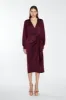 GLAMOROUS SATIN LONG SLEEVE WRAP DRESS sold by OAK