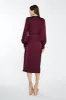 GLAMOROUS SATIN LONG SLEEVE WRAP DRESS sold by OAK