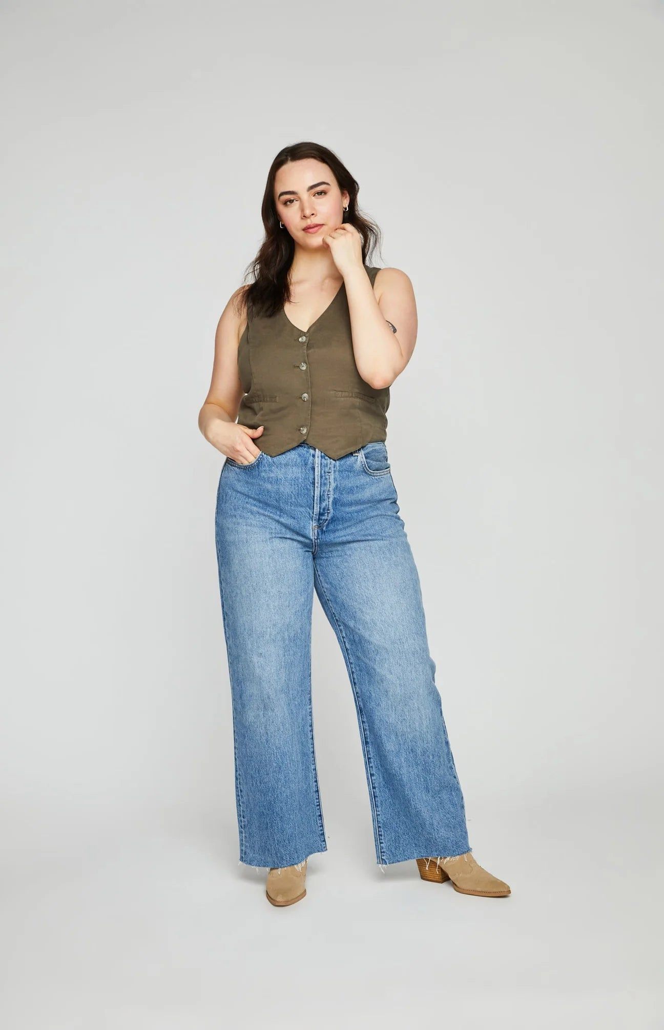 GENTLE FAWN CARMEN VEST - LAUREL GREEN sold by OAK product image thumbnail 4