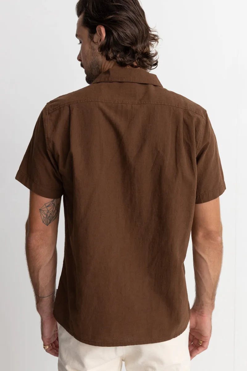 RHYTHM CLASSIC LINEN SS SHIRT - CHOCOLATE sold by OAK product image thumbnail 2